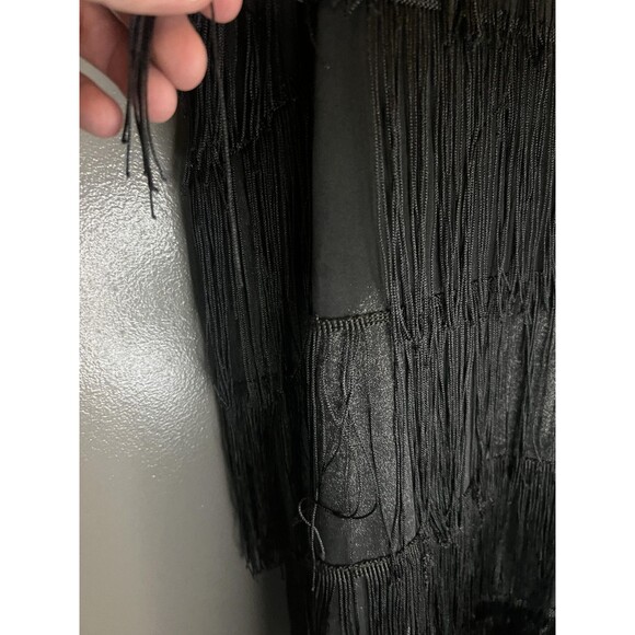 CostumesUSA Dress Womens Extra Large Black 20s Flapper Fringe Tassel Sequin - Picture 7 of 9